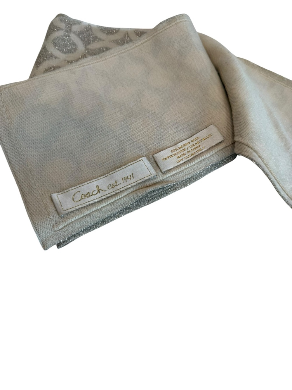 Coach 1941 Signature Metallic Merino Scarf - Picture 2 of 3